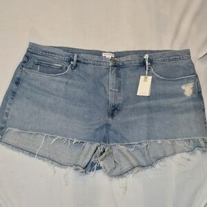 NWT Good American Good 90s Cutoff Denim Jean Shorts, sz 24